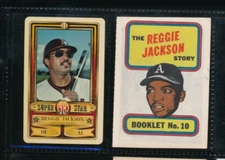 Lot (2) Reggie Jackson 1970 Topps Booklets #10 1983 Perma-Graphics Credit (HM47)