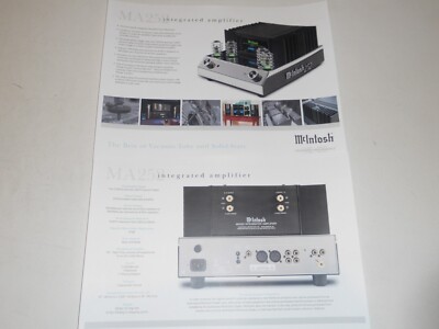 McIntosh MA252 Tube Integrated Amplifier Brochure 2 pages, Specs/Info/Article