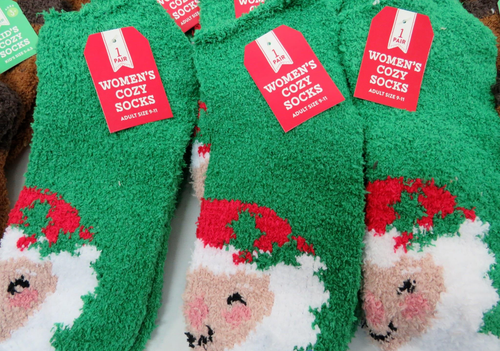 2 Pk/Pair Womens Christmas Themed Winter Cozy Fuzzy Socks Ms Claus NWT SIZE 9-11 - Picture 3 of 4