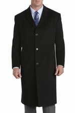 NWT - JEAN-PAUL GERMAIN Men's 'SANDER' Black OVER COAT 