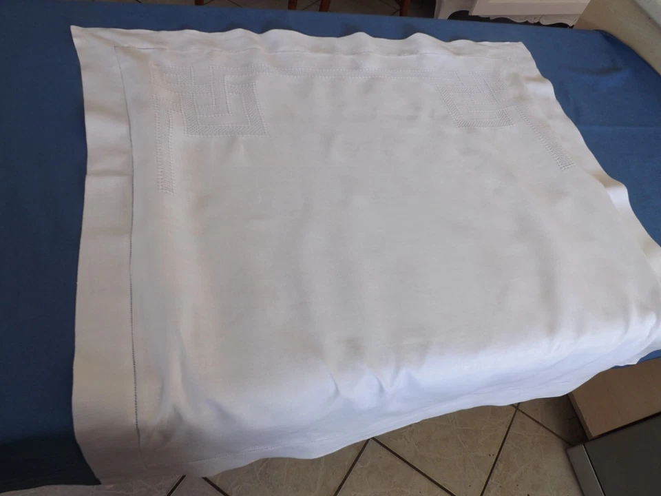 taie d'oreiller brodée, pur fil de lin, pas de mono, ancienne - Photo 2/4