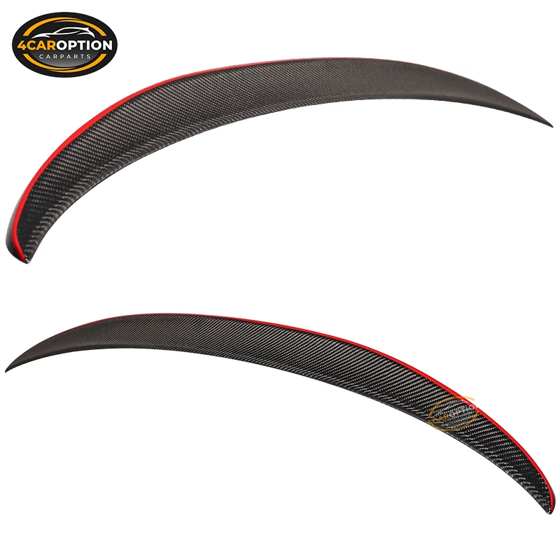 Fits 12-18 BMW F30 F80 M3 P Style Red Line CF Carbon Fiber Rear Trunk Spoiler Foto 3 de 4
