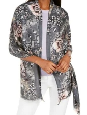 Inc International Concepts Reptilian Garden Pashmina, Grey/Pink 