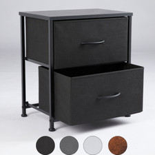 1pcs Nightstand End Table with 2 Fabric Drawers Bedroom Side Table Bedside Table