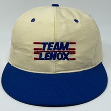Vintage 90s Team LENOX Tools Hat Baseball Cap Beige Strapback Made In USA