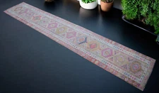 3x15 ft Runner Turkish Rug Hand Made Extra Long Hallway Rug Kitchen Decor Rug