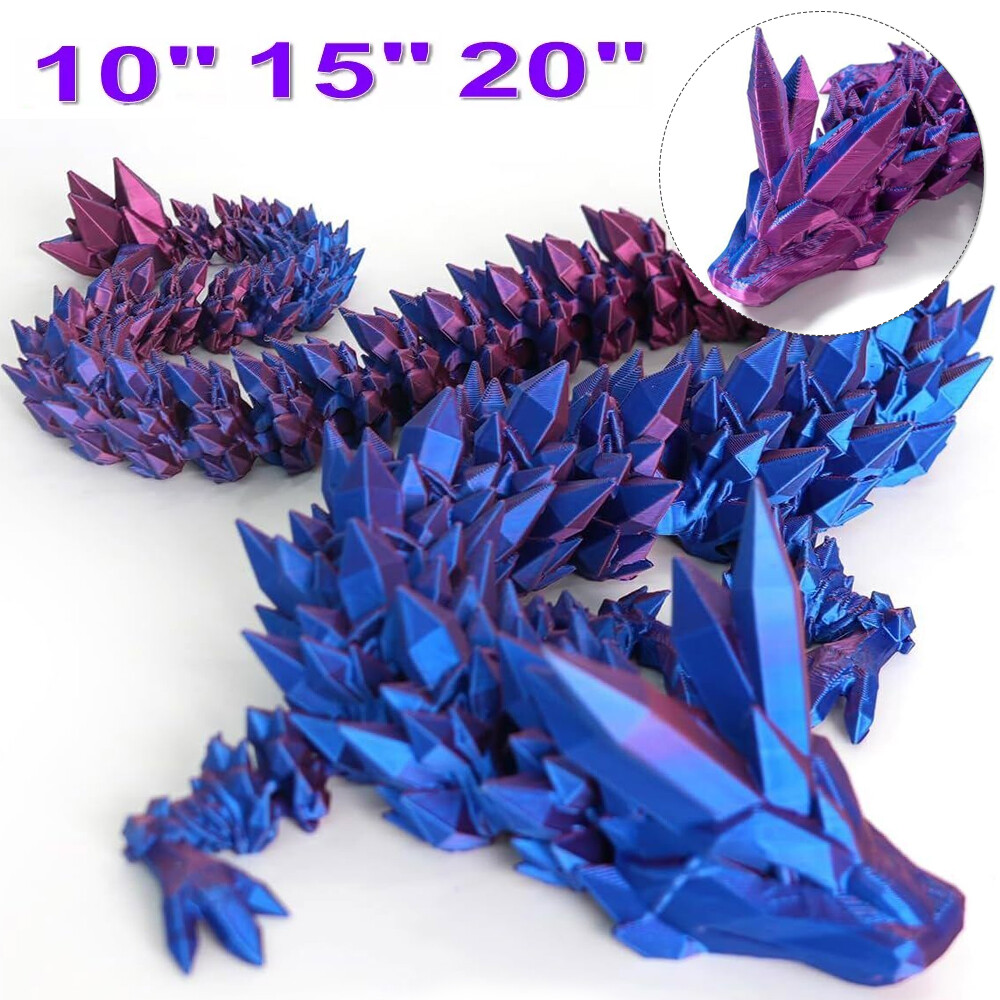 3D Printed Dragon Crystal Full Articulated Dragon Fish Tank Adults Fidget  Toys