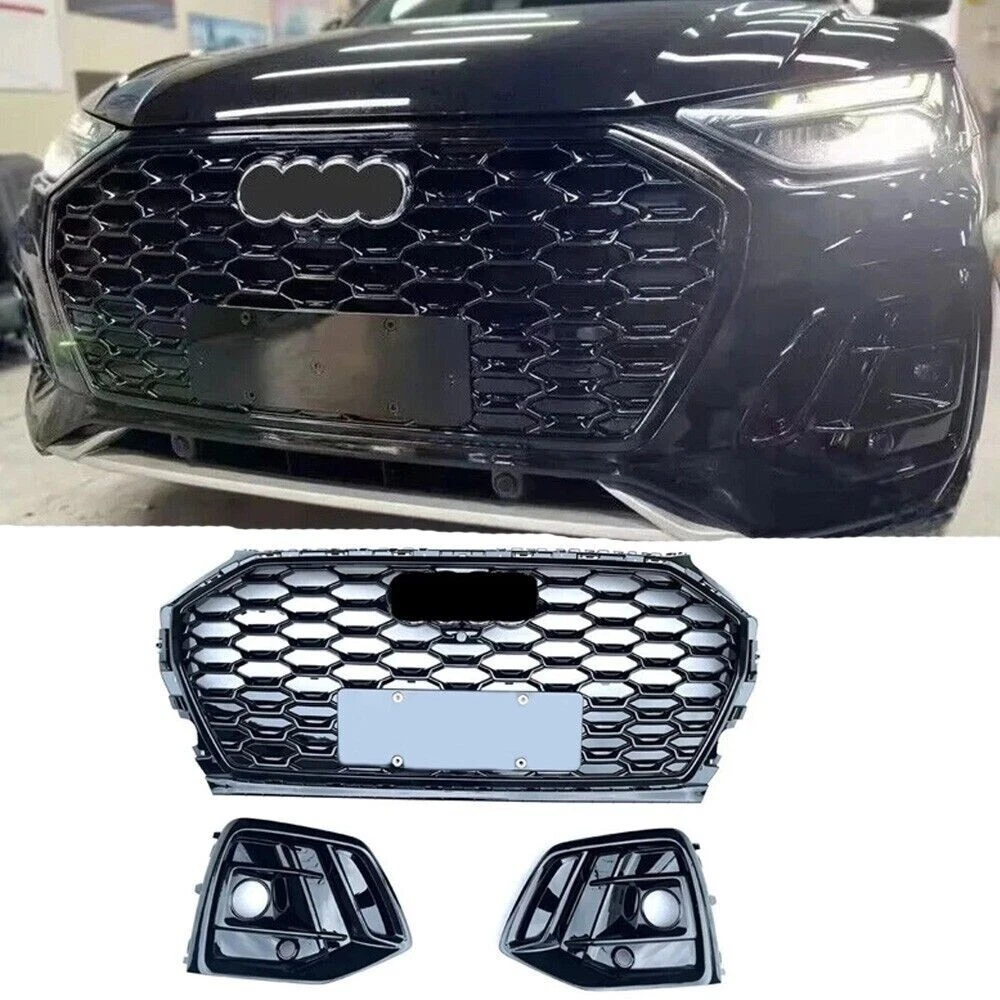 Audi SQ5 Q5用フロントグリル ブラック　FY 新品 Audi アウディ Q5 SQ5 2021〜 RS タイプ ハニカム グリル