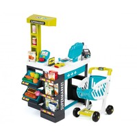 Smoby Kids Children's Toy Supermarket Shopping Centre With Trolley - Blue Smoby Kids Children's Toy Supermarket Shopping Centre With Trolley - Blue