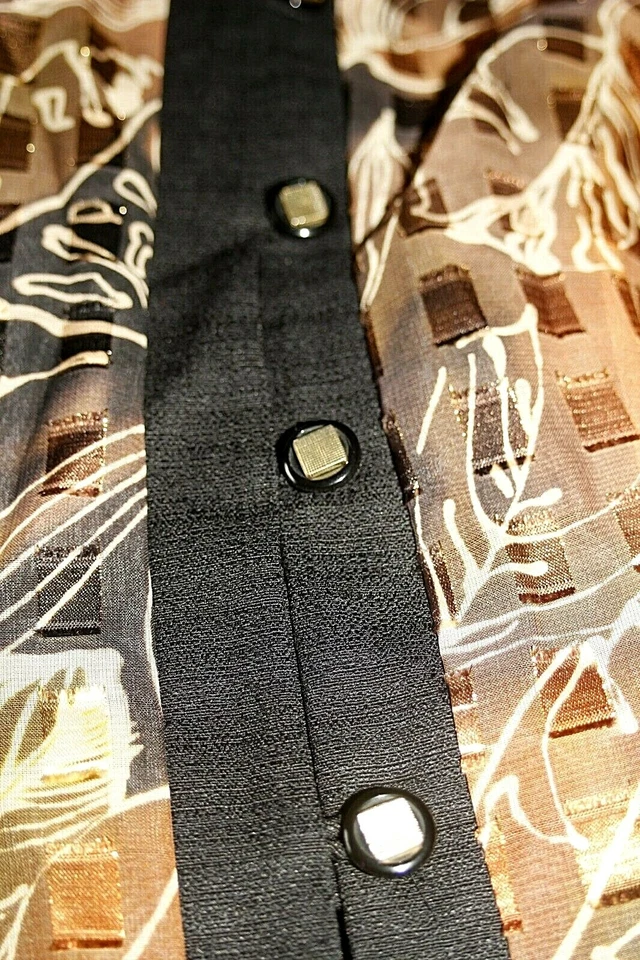 Chaqueta Blusa DE COLECCIÓN DAWN JOY Forrada de Gasa Mangas Cortas Marrón Negro 10 *XLNT+ Foto 4 de 4