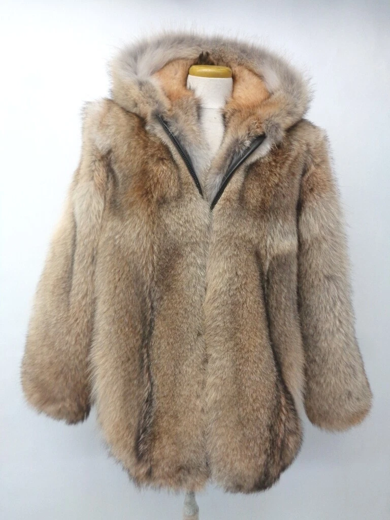 Mens Coyote Fur Coat Zipper