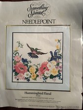 Something Special Needlepoint Hummingbird Floral 30358 Partial Stitches Done