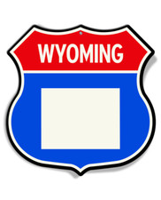 State of Wyoming Interstate - Shield Shape - Aluminum Sign - Made in USA