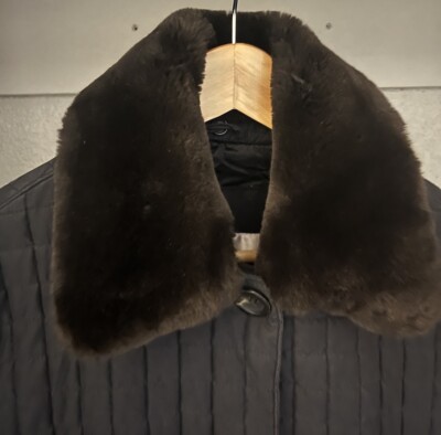 Andrew Marc puffer jacket fur collar xs Black Thermolite Plus
