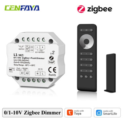 ZigBee & RF 0/1-10V Dimmer LED Lampe Controller 4-zone RF Fernbedienung f Alexa