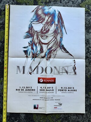 Madonna MDNA Tour Original Brazil Concert Poster 2012 Rare Renner