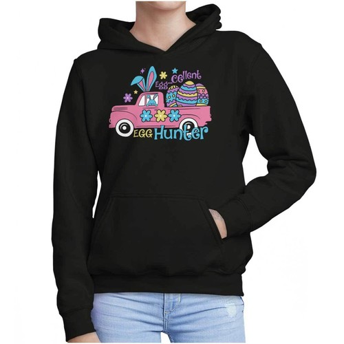 Eggcellent Egg Hunter Easter Bunny Truck Youth Girls Hoodie Sweatshirts Kids - Picture 7 of 7