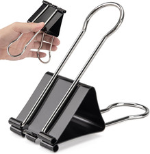 2.4 Inch Extra Jumbo Binder Clips 2 Pcs, Large Paper Clip, Big Paper Clamps, Bin