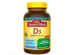 Nature Made Vitamin D3 1000 IU 25 mcg , Vitamin D Supplement for Bone, Teeth, M