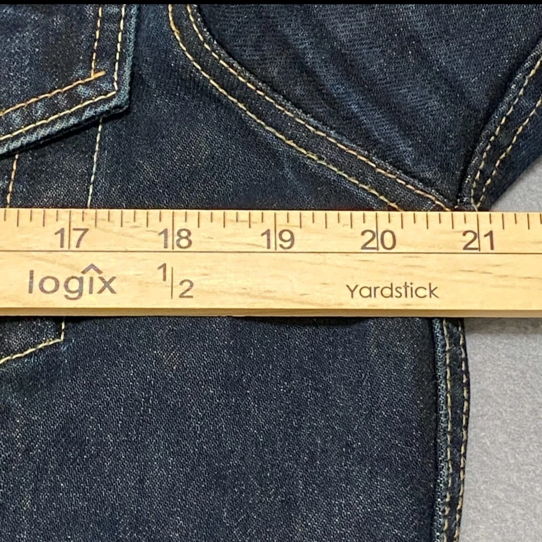 Big John Mens Dark Wash Denim Trucker Jacket Indigo Workwear L Salvaged Japan image 10