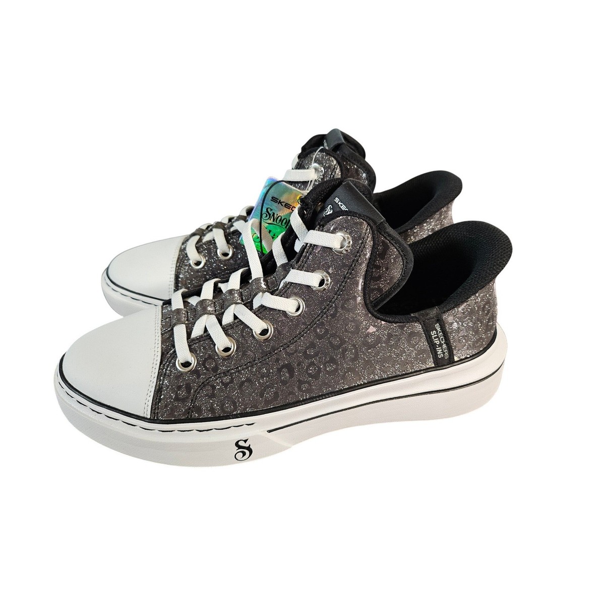 Skechers Snoop Dogg Slip-ins Womens 9 Black Metallic Leopard