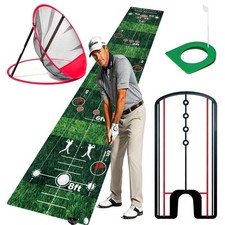 Portable Golf Putting Green Mat - Indoor Outdoor Training Equipment, Practice Ai