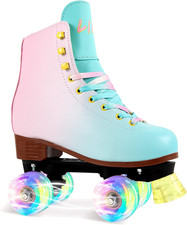 Quad Roller Skates for Girls and Women with Illuminating Wheels
