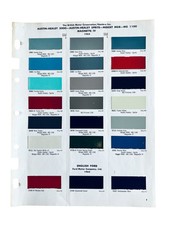 1965 Paint Chip Chart Bmc Austin Healey 3000 Sprite Midget Mgb Mg Magnette Iv