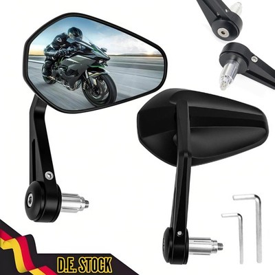 2Stk Motorradspiegel Lenkerenden Spiegel Motorrad Rückspiegel 7/8'' E-Geprüft E9