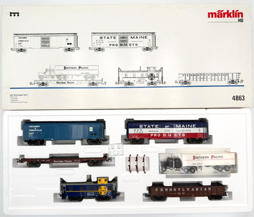 Märklin H0 4863 EE. UU. Vagón de mercancías Set II Santa Fe MHI EMBALAJE ORIGINAL NUEVO COLECCIONISTA -SCHI- | Condition: Neu