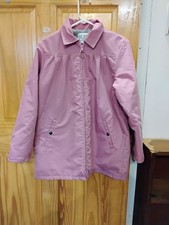 Jacket Blair Barn Chore Coat Faux Fur Lined Zipper Women's Med Pink Vintage