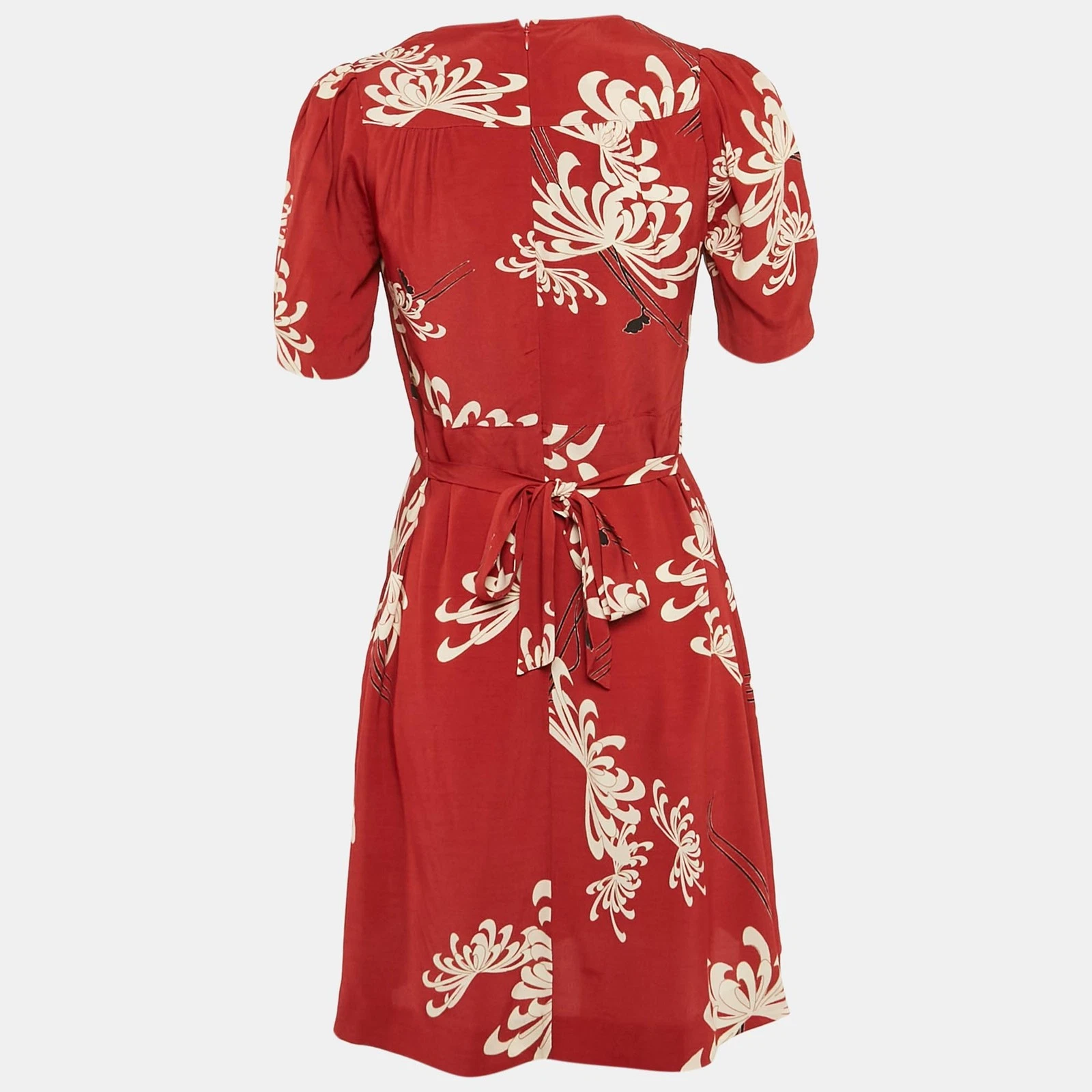 Mini Abito McQ by Alexander McQueen Stampato Rosso Scollo a V XS