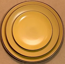 Vintage MIKASA Terra Stone Curry Yellow 10" Dinner Plate #7126 Japan (6 avail)