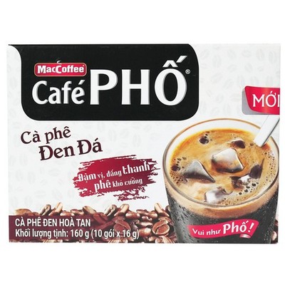 MacCoffee Cafe Pho Schwarzer Instantkaffee mit Zucker 160g Ca Phe Den Da