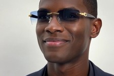 Mens CLASSY Style Wood Buff Retro 90s Hip Hop Rapper Gangster Blue Sunglasses