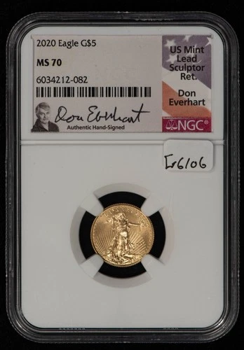 2020 G$5 1/10 oz Gold American Eagle - Don Everhart - NGC MS 70 - SKU-G6106