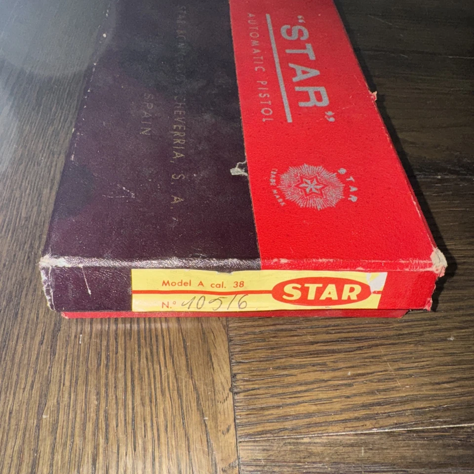 Vintage ORIGINAL Star Pistol Super-Star A .38 Cal Box - Imagem 2 de 4