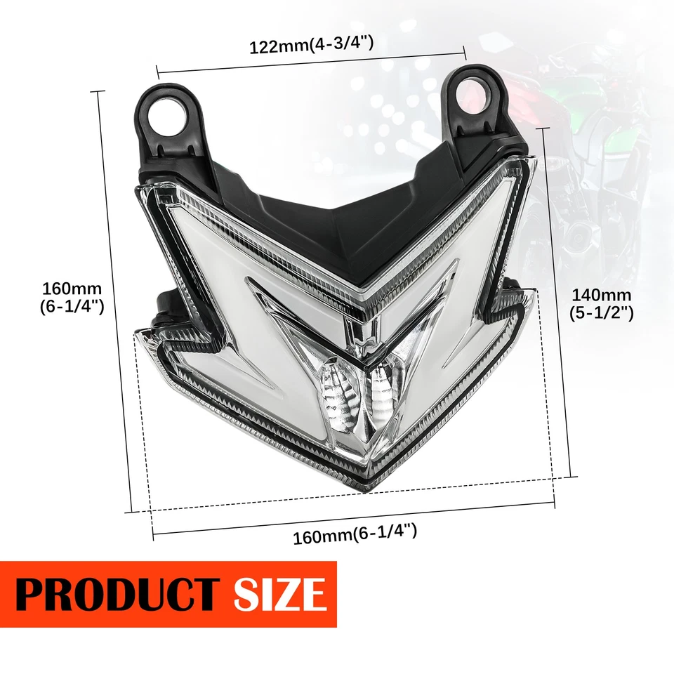 Luz traseira de LED integrada sinal de seta de freio para Kawasaki Z125 Pro 2017-2024 - Imagem 3 de 4