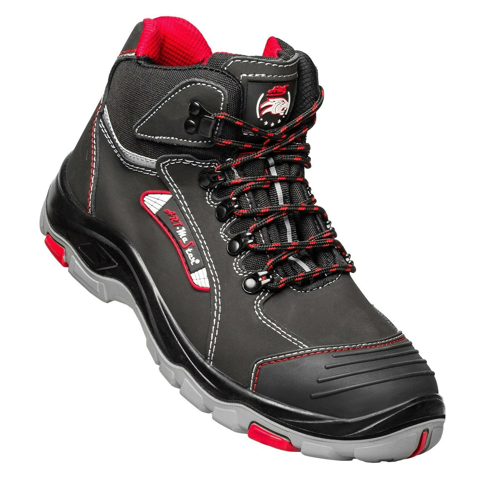 Sicherheitsschuhe S1 Arbeitsschuhe Schuhe Halbschuhe schwarz/rot (Gr. 38-48)