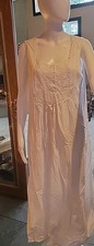 Vtg. StMichael Victorian Romantic White Cotton Nightgown COTTAGECORE Embroidery