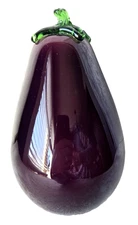 Murano Style Vintage Blown Glass Purple Eggplant 6.5"
