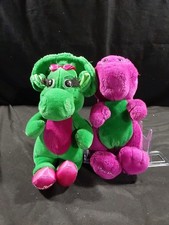VTG Barney  Baby Bop Plushies 90  s Barney  Friends Dinosaur Stuffed Plush Duo