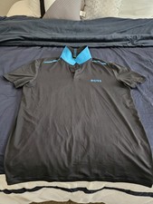 Hugo Boss Men's Short Sleeve Polo Shirt Black/blue, Button, Regular fit stretch