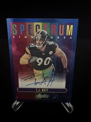 T.J. WATT 2023 ABSOLUTE SPECTRUM SIGNATURE BLUE STEELERS AUTO /35