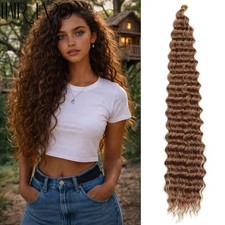 30 Inch Long Deep Wave Crochet Hair Ombre Boho Synthetic Curly Hair Extensions