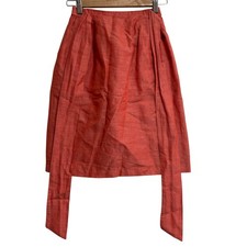 Christian Dior Vintage Front Ribbon Skirt, Size M, Vermilion Women USED