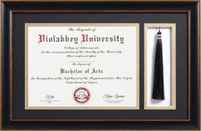 11X17 Diploma Frame with Tassel Holder Black for 8.5X11 Certificates Document, C