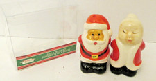 Vintage Mr and Mrs Santa Claus Ceramic salt and Pepper shakers