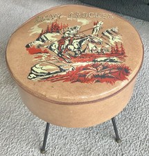 Vintage 1950 s Davy Crockett Western Frontier Stool