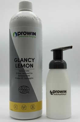 proWIN GLANCY LEMON  1000 ml Spülcreme + Schaumspender transparent -SET- Öko
